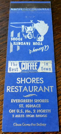Shores Restaurant and Kabaret Lounge (The Embers) - Matchbook (newer photo)